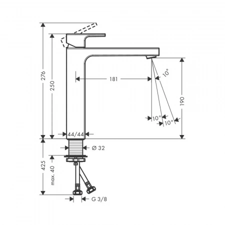 Фото смеситель для раковины hansgrohe vernis shape 71591000