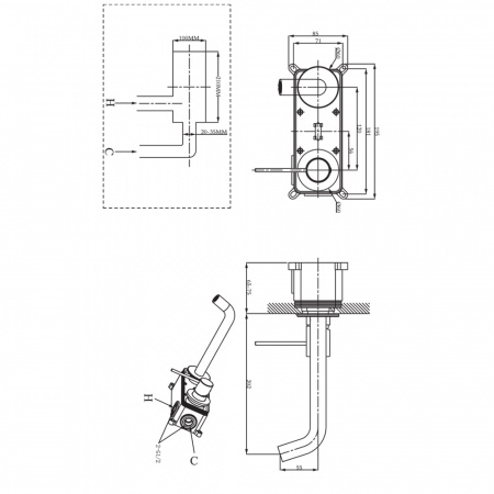 Фото смеситель для раковины raiber graceful rpg-004