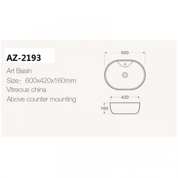 Фото раковина накладная azario 60 см az-2193