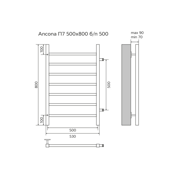 Фото водяной полотенцесушитель azario ancona 50x80 см цвет: хром az71558