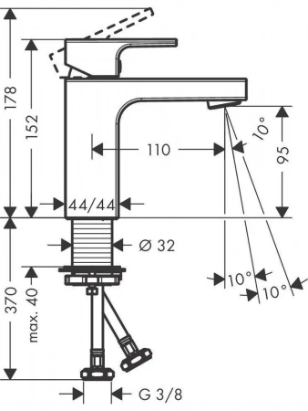 Фото смеситель для раковины hansgrohe vernis shape 71569670
