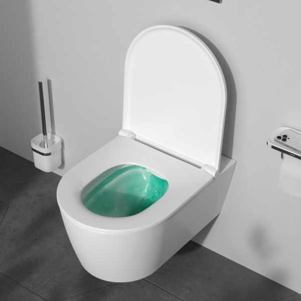Фото унитаз подвесной безободковый с сиденьем am.pm func c8f1701sc