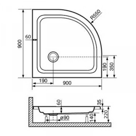 Фото поддон rgw style-p 90x90 см 16180499-11