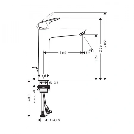 Фото смеситель для раковины hansgrohe logis 71090670