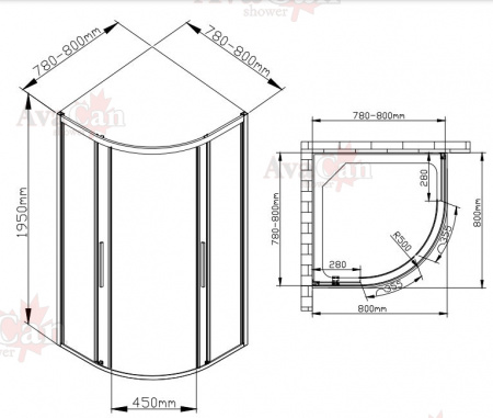 Фото душевое ограждение avacan hb 80