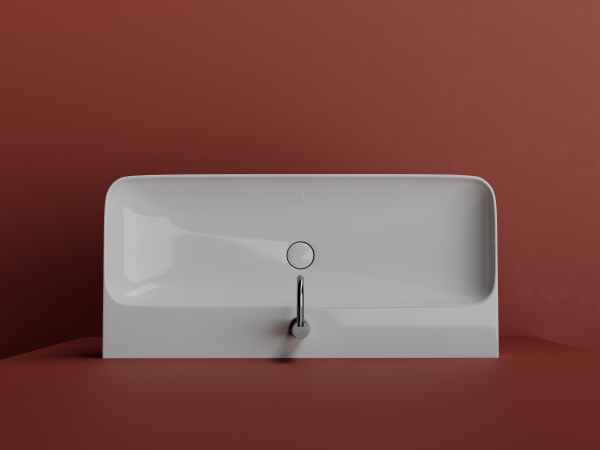 Фото раковина подвесная ceramicanova aura 100 см, цвет: белый cn2007