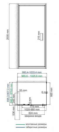 Фото душевое ограждение wasserkraft salm 100x90 см 27i22
