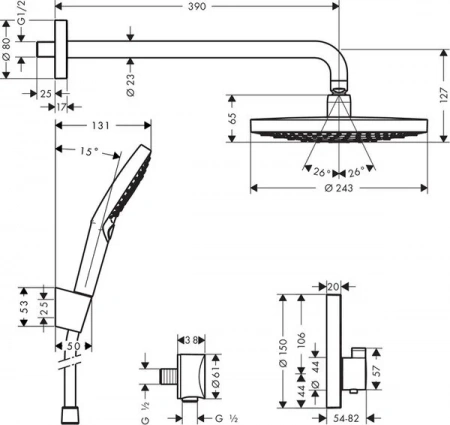 Фото душевая стойка hansgrohe croma select e 27297000