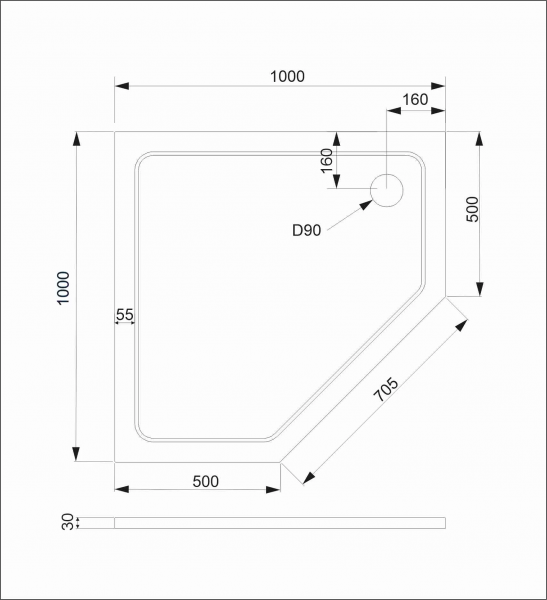 Фото поддон veconi tezeo stone tz-12 100x100 см tz12-100t-01-19c3