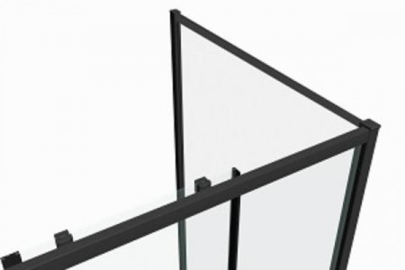 Фото душевое ограждение bandhours smart/flat-glass 810 черный матовый 100x80 см