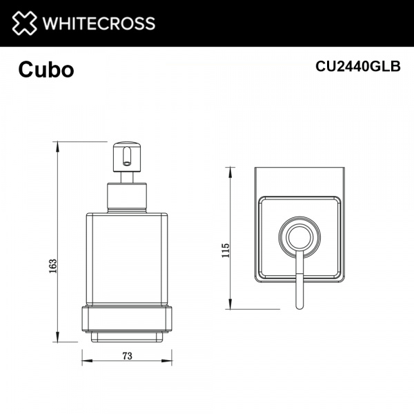 Фото дозаторы для жидкого мыла whitecross cubo cu2440glb, цвет: золото брашированное