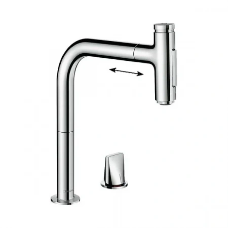 Фото смеситель для кухонной мойки hansgrohe metris select 73819000