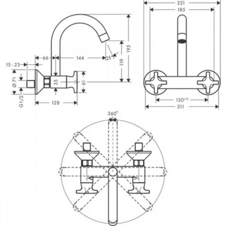 Фото смеситель для кухонной мойки hansgrohe logis 71284000
