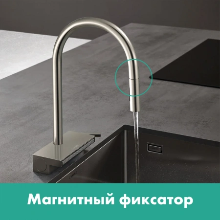 Фото смеситель для кухонной мойки hansgrohe aquno select 73831800