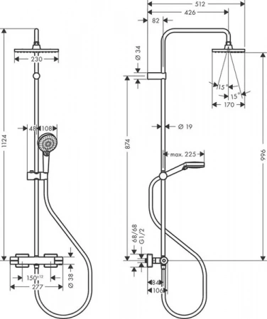 Фото душевая стойка hansgrohe vernis shape 26286000
