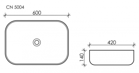 Фото раковина накладная ceramicanova element 60 см, цвет: белый cn5004