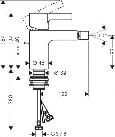 Фото смеситель для биде hansgrohe metris s 31261000