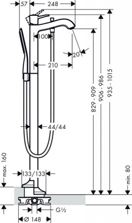 Фото смеситель для ванны hansgrohe metropol classic 31445000