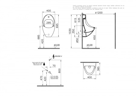 Фото подвесной писсуар vitra arkitekt urinal 4106b003-5598