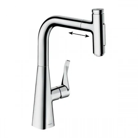 Фото смеситель для кухонной мойки hansgrohe metris select 73822000
