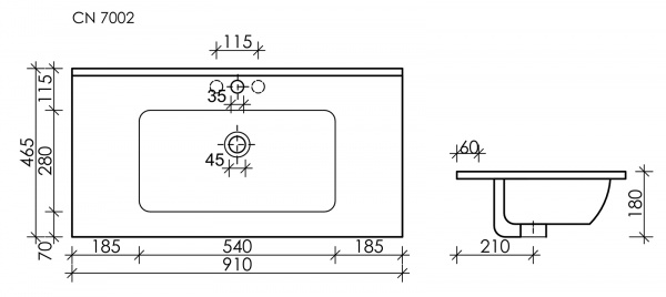 Фото раковина накладная ceramicanova element 91 см, цвет: черный cn7002mb