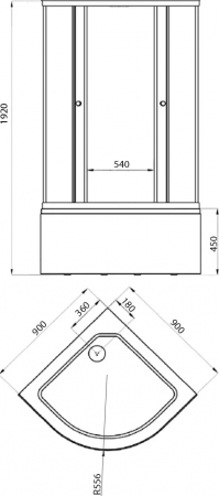 Фото душевое ограждение тритон стандарт 90x90 см dk154_2