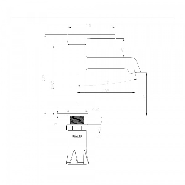 Фото смеситель для раковины raglo цвет: сатин золотой r20.10.03