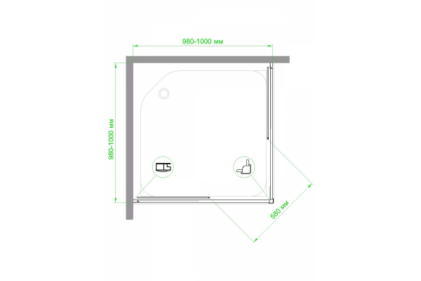 Фото душевое ограждение royal bath hpd rb100hpd-c-bl 100x100 см