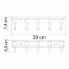 Фото кронштейн настенный, 5 крючков wasserkraft oder k-3075