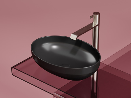 Фото раковина накладная ceramicanova element 50.2 см, цвет: черный cn6056mb