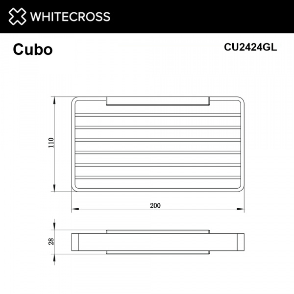 Фото мыльница-решетка whitecross cubo cu2424gl, цвет: золото