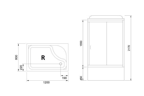 Фото душевая кабина royal bath вр rb8120bp5-wc-r 120x80 см