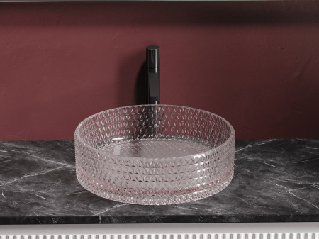 Фото раковина накладная ceramicanova cristal 36 см, цвет: розовый cn6061