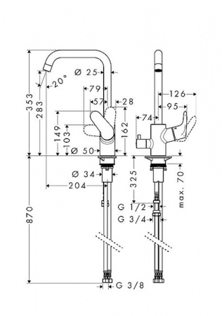 Фото смеситель для кухни hansgrohe focus e2 31823000