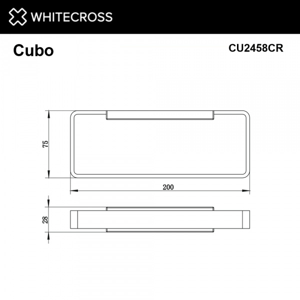 Фото полотенцедержатель whitecross cubo cu2458cr, цвет: хром