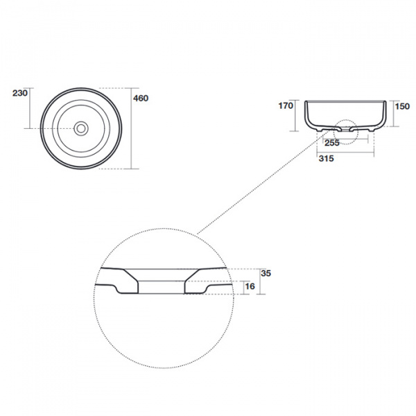 Фото раковина накладная kerasan ciotola 46 см 430231