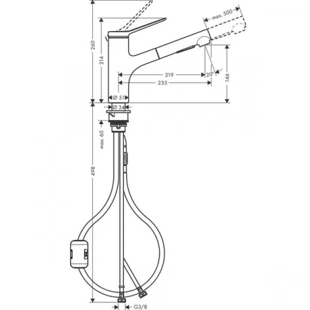 Фото смеситель для кухонной мойки hansgrohe zesis 74800670