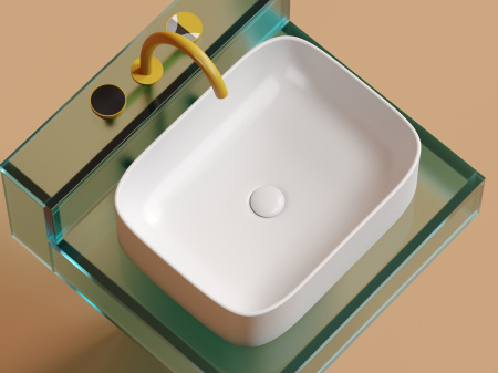 Фото раковина накладная ceramicanova element 50.5 см, цвет: белый cn6052mw