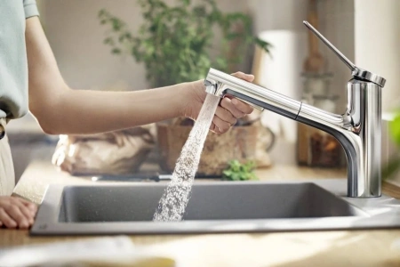 Фото смеситель для кухонной мойки hansgrohe zesis 74803000