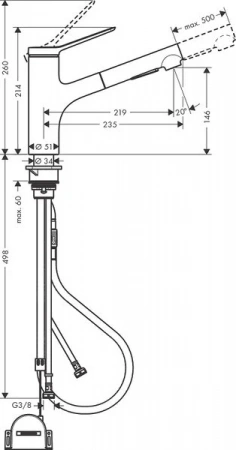 Фото смеситель для кухонной мойки hansgrohe zesis 74803800