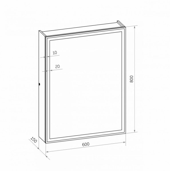Фото зеркальный шкаф art&max vita 60 см am-tec-600-800-1d-ds-f-nero