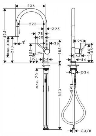 Фото смеситель для кухонной мойки hansgrohe talis 72842000