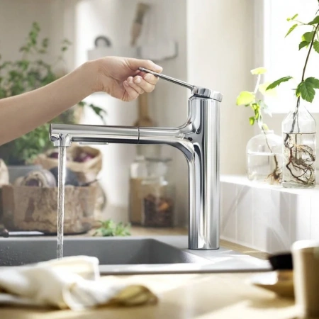 Фото смеситель для кухонной мойки hansgrohe zesis 74801800