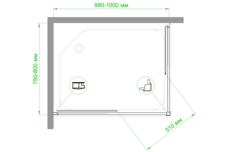 Фото душевое ограждение royal bath hpd rb8100hpd-t-bl 100x80 см