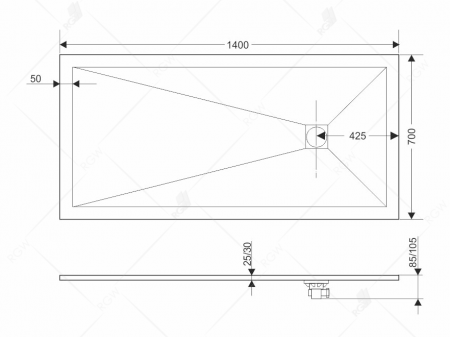 Фото поддон rgw st-g 70x140 см 16152714-02