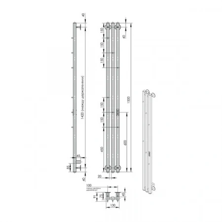 Фото электрический полотенцесушитель indigo style 3 pro 150/13 lspre150-13brrt