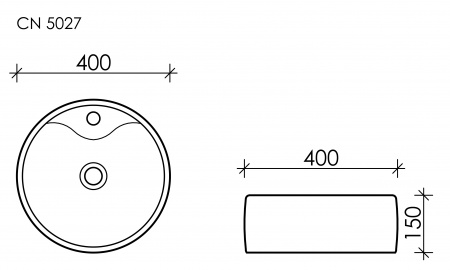 Фото раковина накладная ceramicanova element 40 см, цвет: белый cn5027