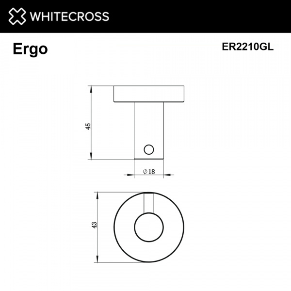 Фото крючок whitecross ergo er2210gl, цвет: золото