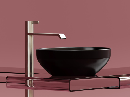 Фото раковина накладная ceramicanova element 50.2 см, цвет: черный cn6056mb
