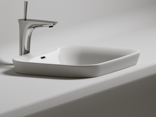 Фото раковина встраиваемая ceramicanova element 58 см, цвет: белый cn6041